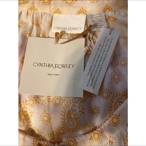 CYNTHIA ROWLEY Womens 100% Cotton Top Size Small Smock Style New - Picture 4 of 8